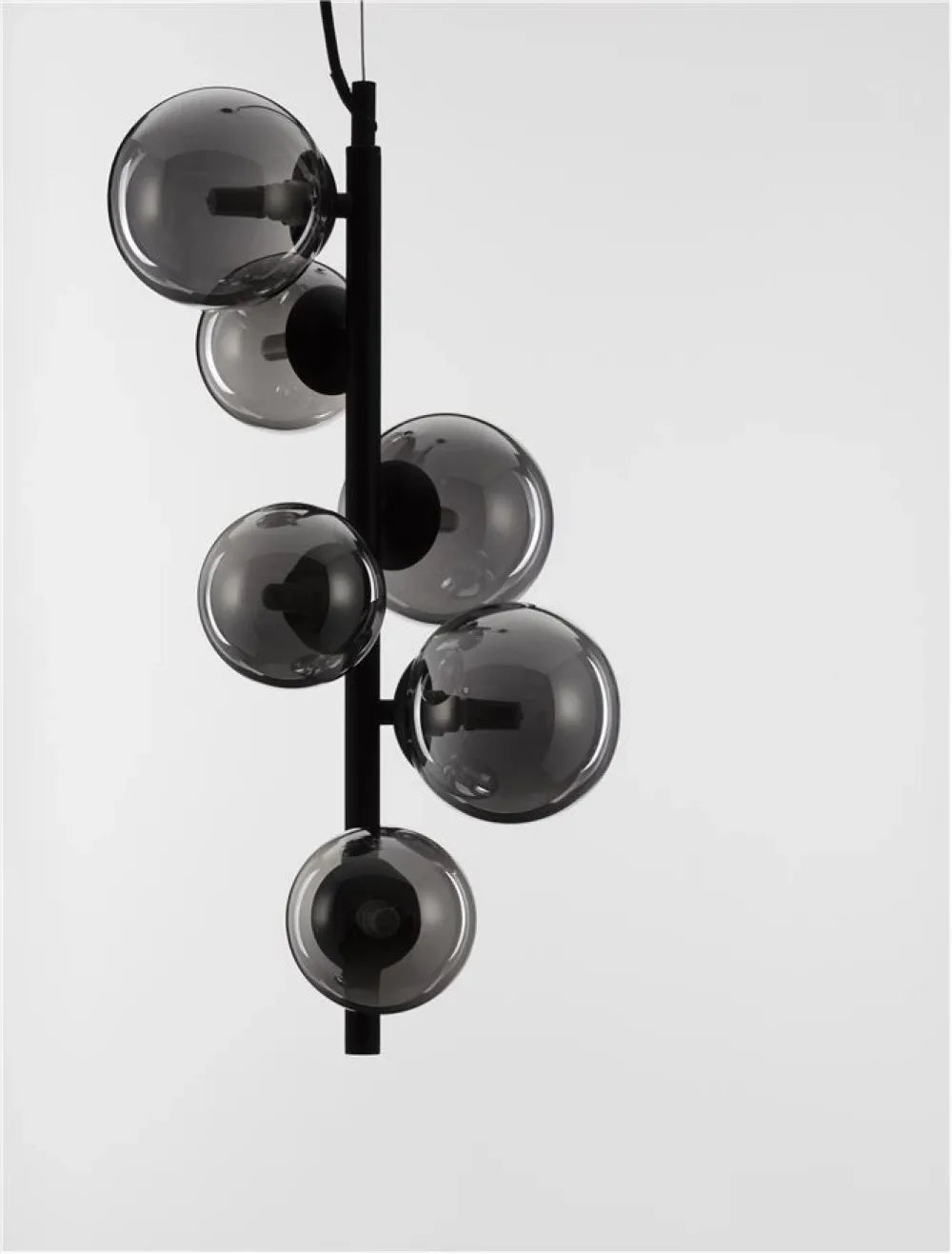 Lustra structura din Metal Negru si abajur din Sticla Fumuriu H120xL28.1cm IP20 ODILLIA