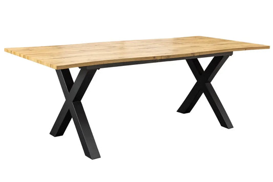 Masa din Derivat din lemn Maro si Metal Negru L180-220xH75cm Wild