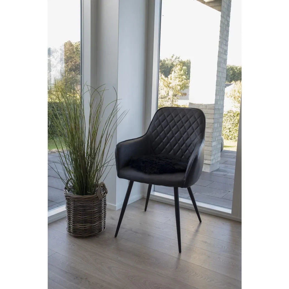 Blanita decorativa pentru scaun Negru D35cm Lambskin