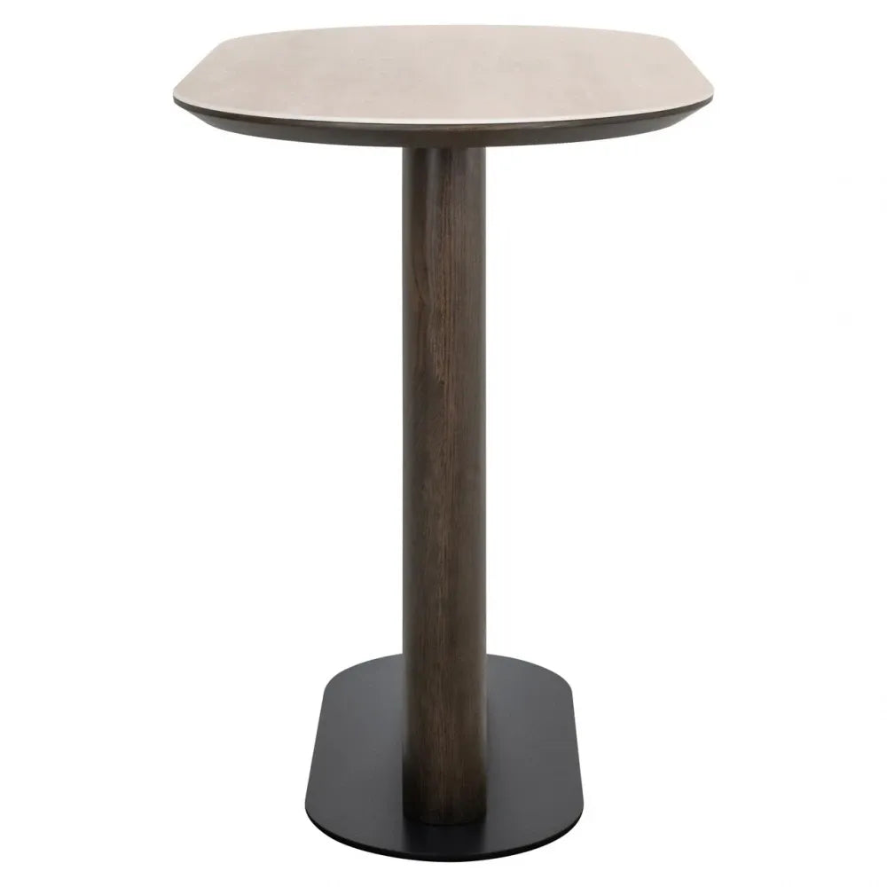 Masa de bar din Metal/Furnir de stejar Negru/Maro si Ceramica Bej L140xH105cm Ritz Richmond interiors