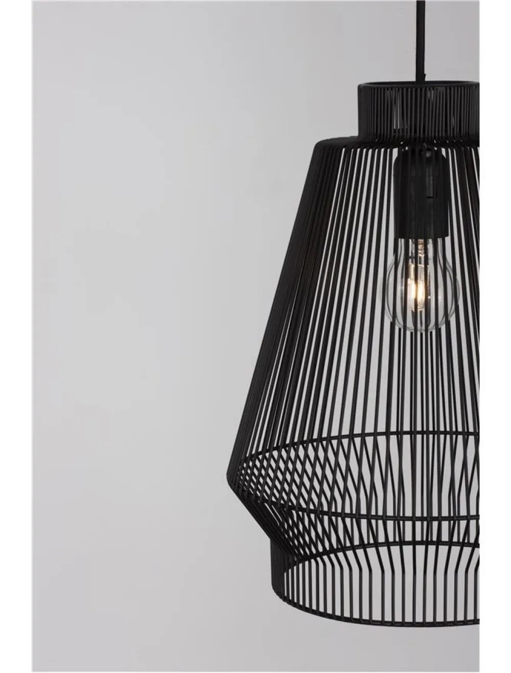 Pendul structura din Aluminiu Negru si abajur din Aluminiu Negru H185xL27.5cm IP20 BREDO