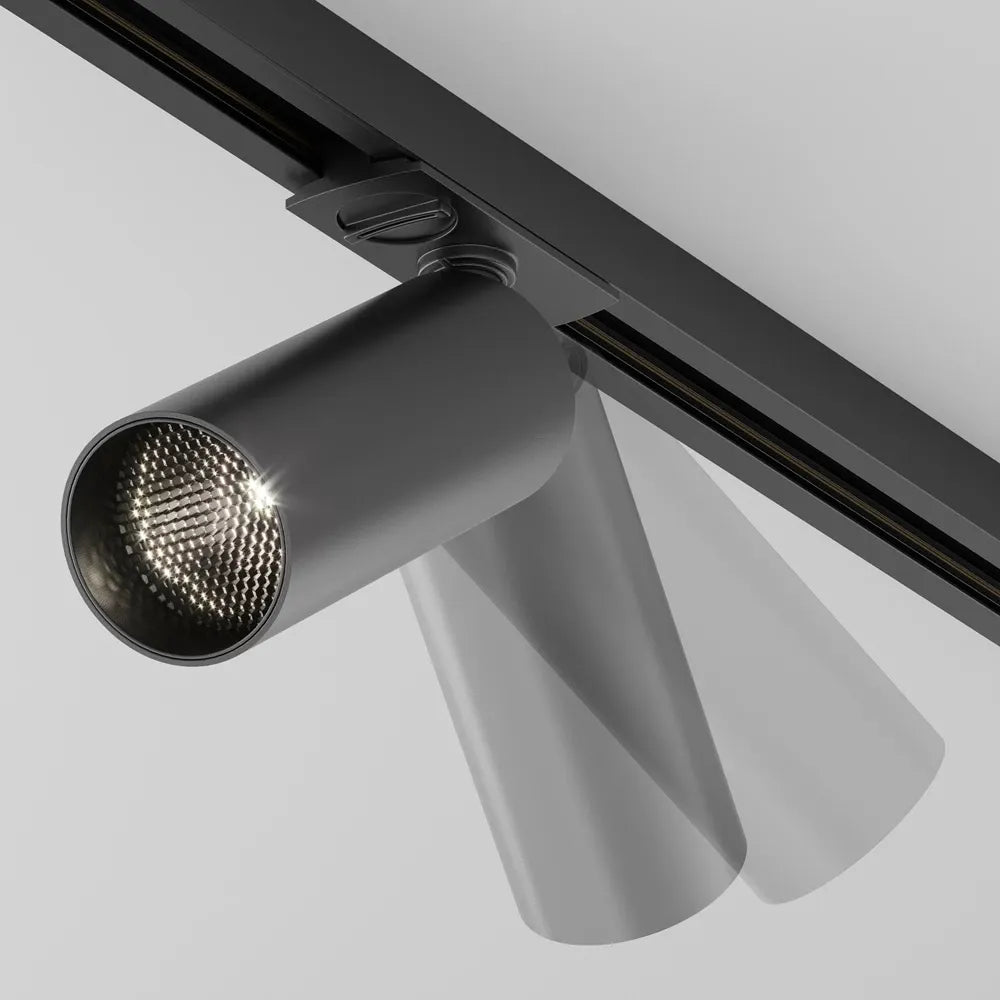 Spot dimabil pentru sina Unity din Aluminiu Negru H16xD5cm IP 20 12W 900lm 4000k Focus LED
