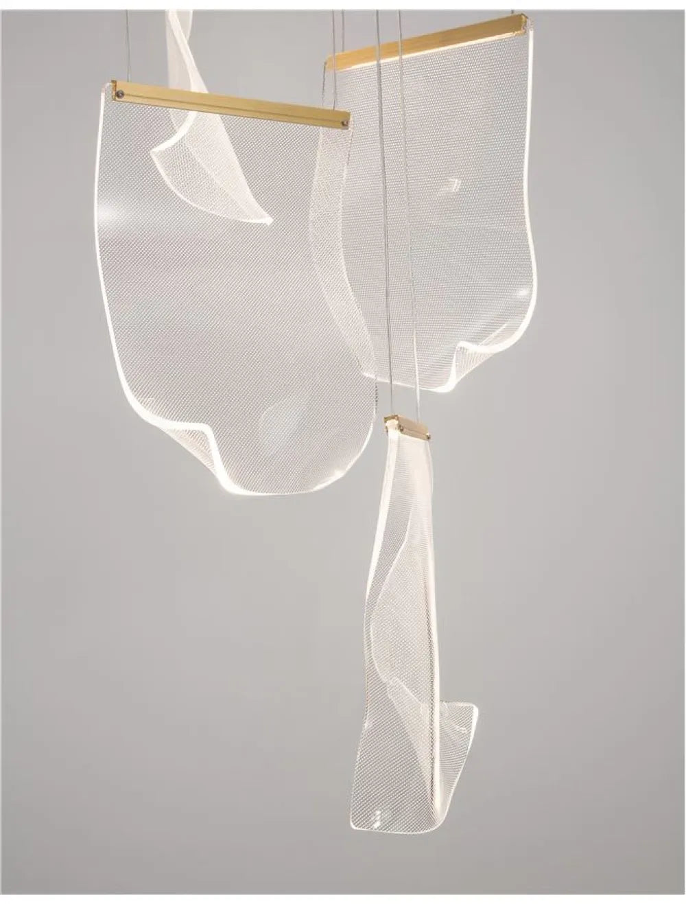 Candelabru structura din Aluminiu Auriu si abajur din Acrilic Transparent H150xL48cm IP20 39W 2473lm 3000k SIDERNO