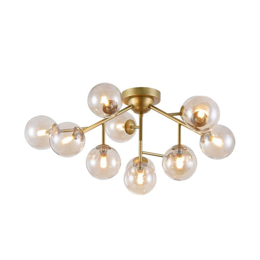 Candelabru Rotund din Metal si Sticla Auriu/Auriu Dallas D60xH20cm