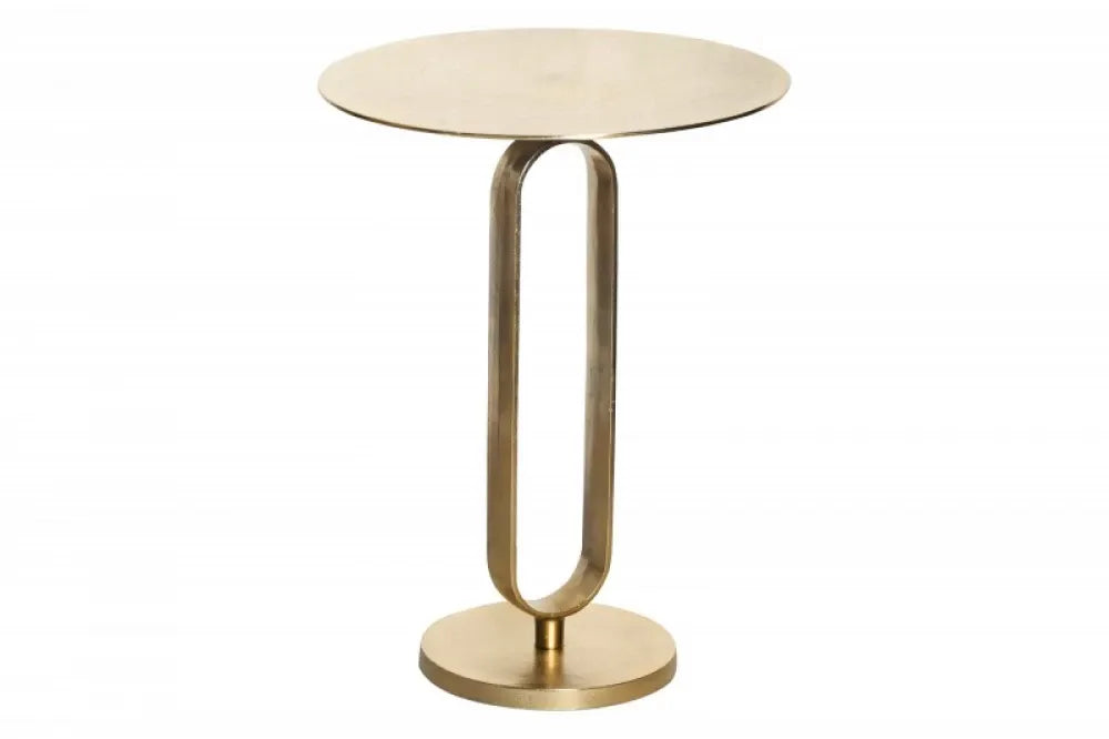 Masuta laterala Rotunda din Metal Auriu D45xH60cm Elegance