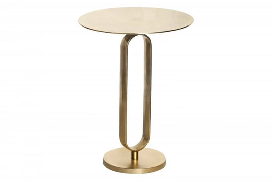 Masuta laterala Rotunda din Metal Auriu D45xH60cm Elegance