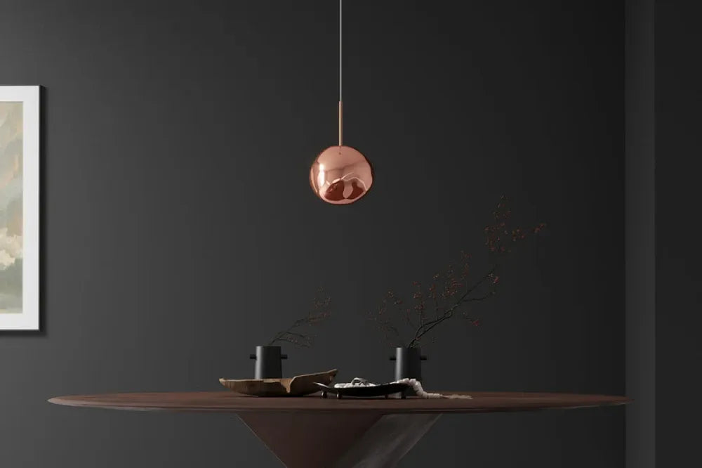Pendul din Metal Cupru si Sticla Cupru D20xH150cm LIQUID DIAMOND