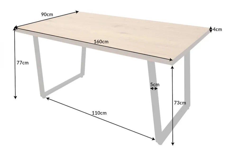 Masa din MDF Maro si Metal Negru L160xH77cm Loft