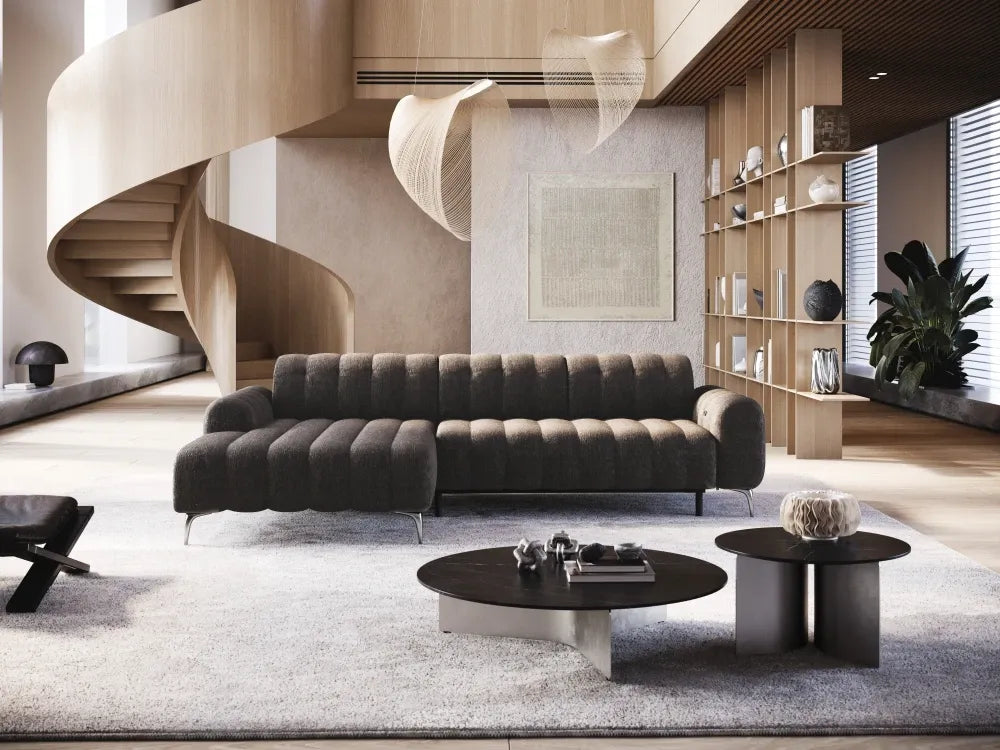 Coltar extensibil electric tapitat cu Stofa Maro Padova I