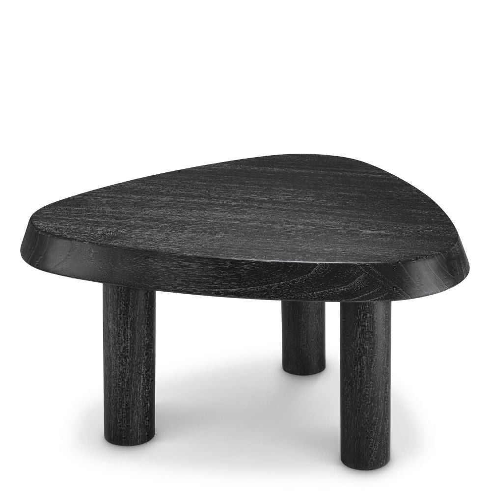 Masuta de cafea Asimetrica din Lemn de mindi Negru L63xH35cm Briel L
