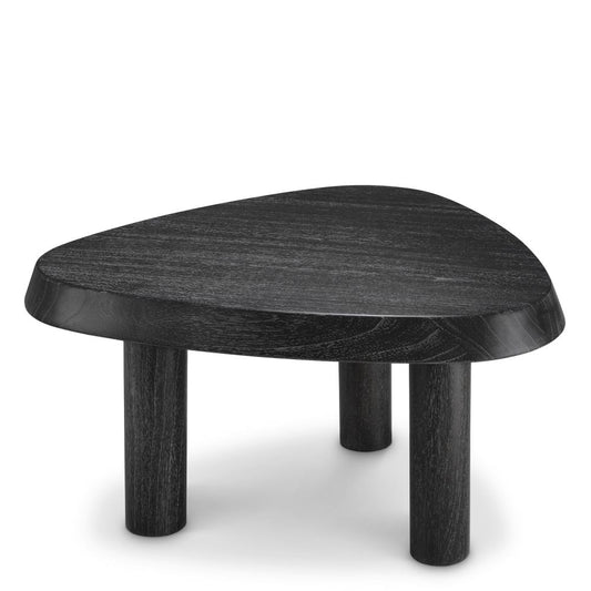 Masuta de cafea Asimetrica din Lemn de mindi Negru L63xH35cm Briel L
