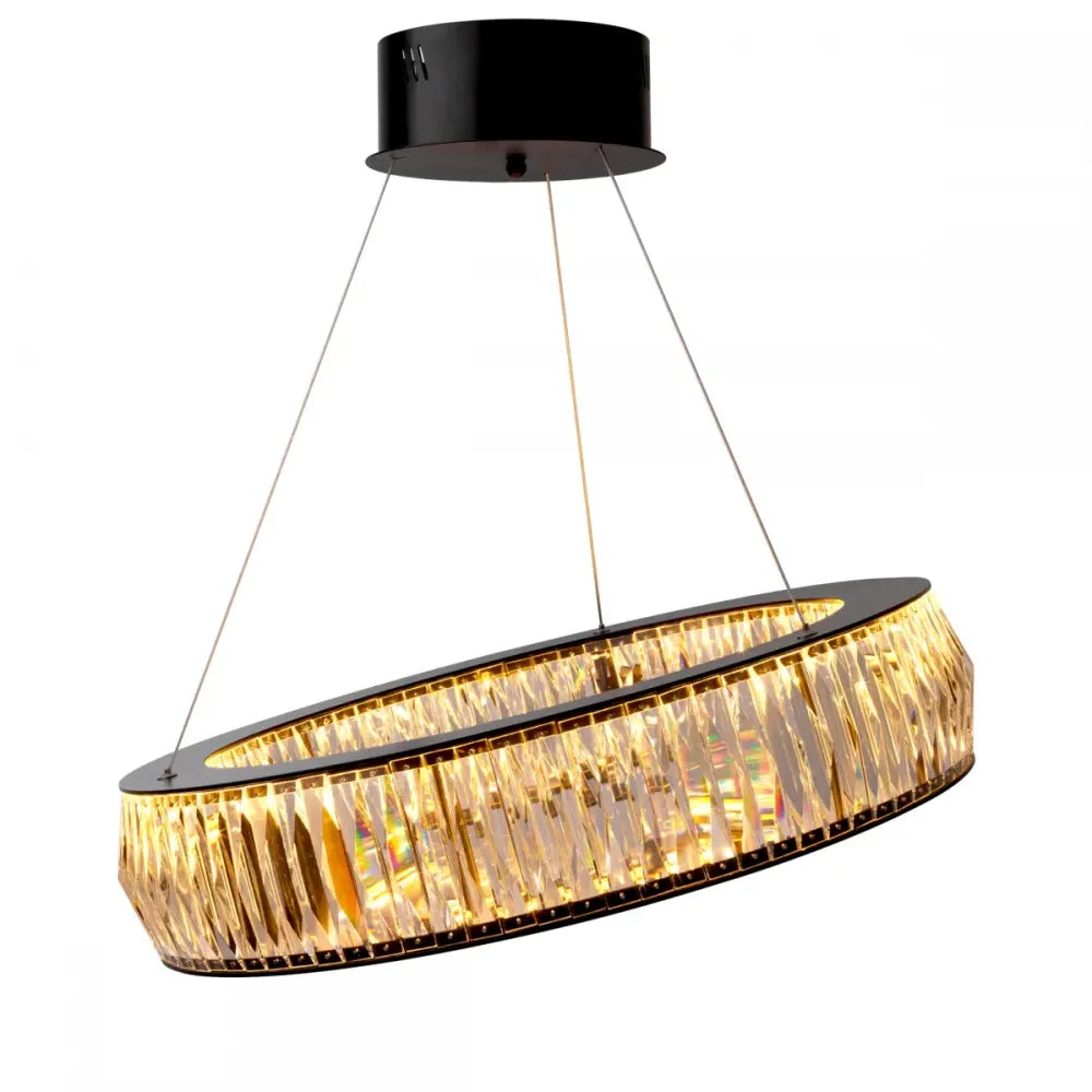 Candelabru din Metal Negru si Cristal Transparent H13xD63cm Vancouver S Eichholtz