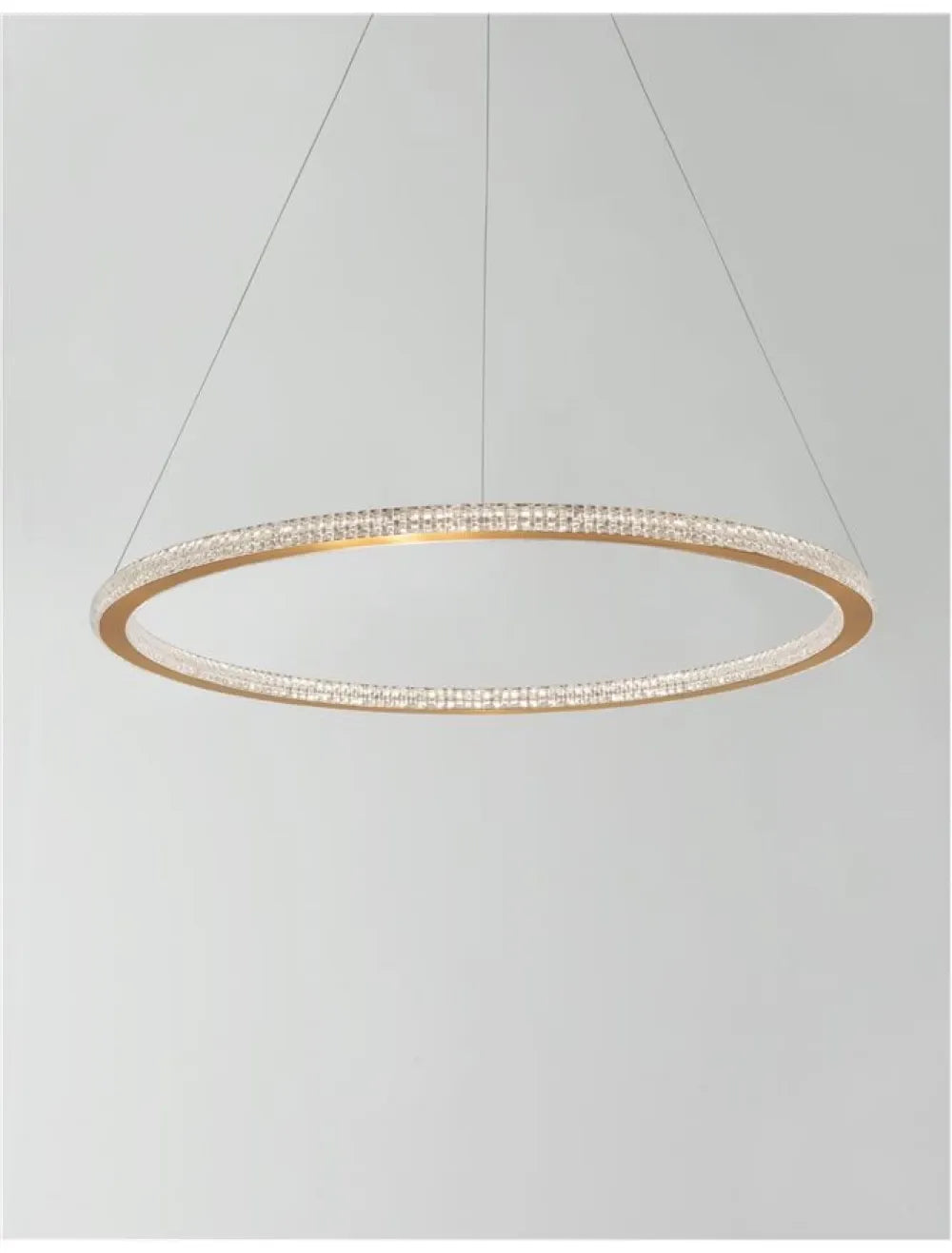 Lustra structura din Aluminiu Auriu si abajur din Acrilic Transparent H150xL60cm IP20 43W 2729lm 3000k CILION
