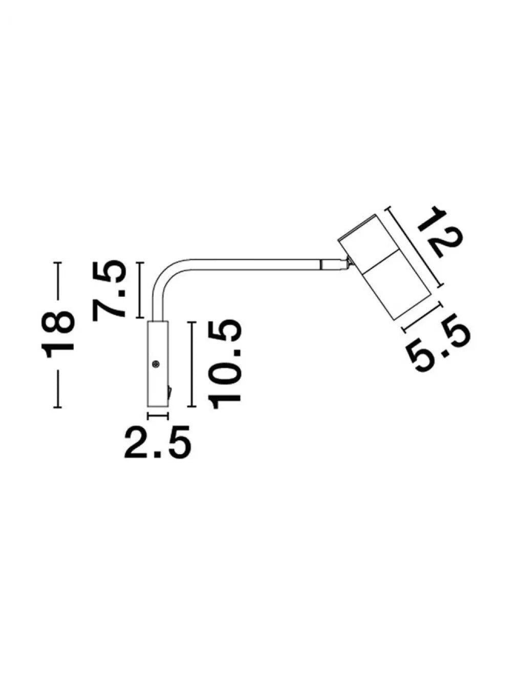 Aplica de perete din Aluminiu Negru/Auriu H18xL10.5cm IP20 PONGO