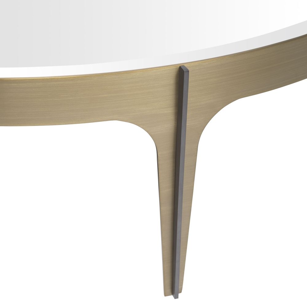 Masuta de cafea Rotunda din Otel inoxidabil si Oglinda Maro/Argintiu D124xH35cm Artemisa