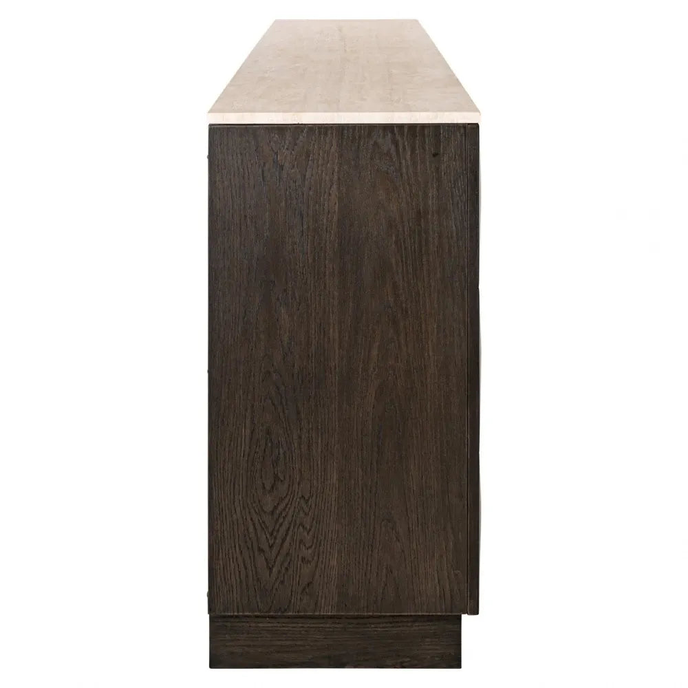 Comoda din Lemn de stejar Maro si Travertin Bej L225xH90cm Claremont Richmond interiors