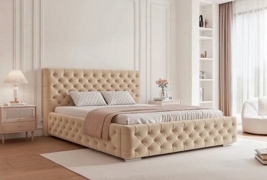 Pat 120 x 200 tapitat cu Stofa Kronos Bej Noah