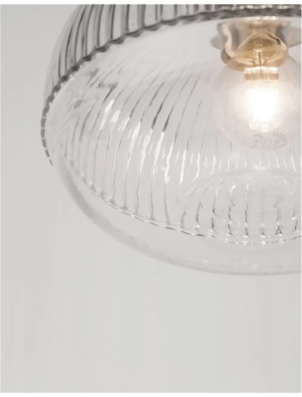 Pendul structura din Metal Auriu si abajur din Sticla Transparent H120xL18cm IP20 MOND