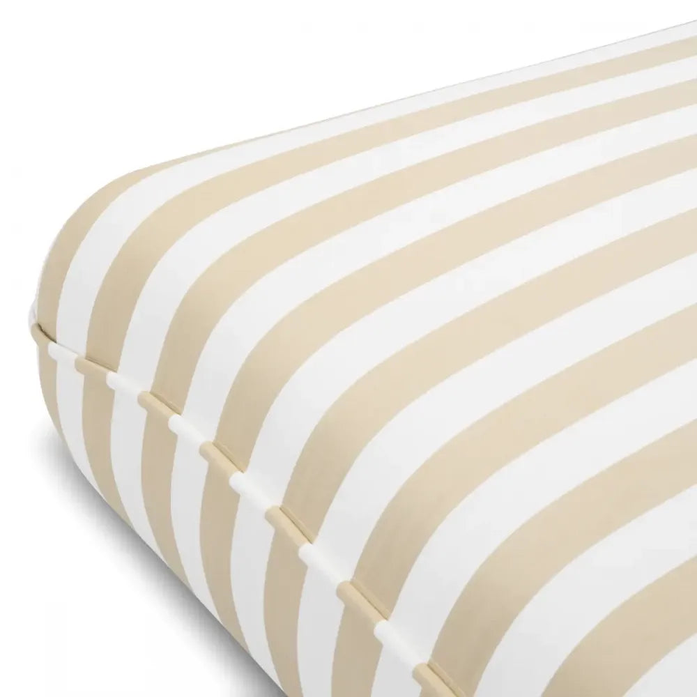 Puf din Stofa Alb/Bej H44xL118cm Relax Eichholtz