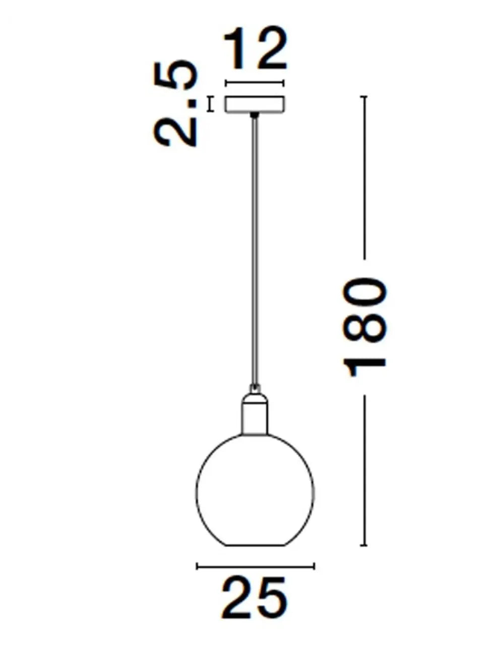 Pendul structura din Metal Negru/Auriu si abajur din Sticla Fumuriu H180xL25cm IP20 MIRRO