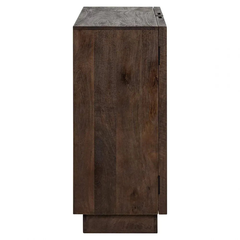 Comoda 2 usi cu insertii de oglinda din Lemn de mango Maro L80xH91.5cm Bryant Richmond Interiors