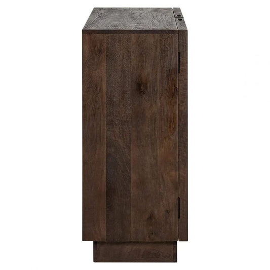 Comoda 2 usi cu insertii de oglinda din Lemn de mango Maro L80xH91.5cm Bryant Richmond Interiors