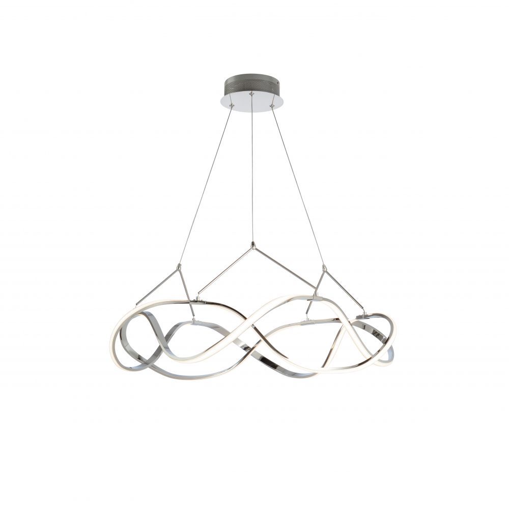 Lustra rotunda cu inaltime reglabila din Aluminiu Argintiu cu LED D80xH130cm Molly
