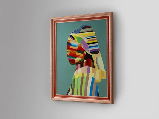 Tablou din Hartie/MDF/polistiren Multicolor L84xH104cm Joven con perla POP