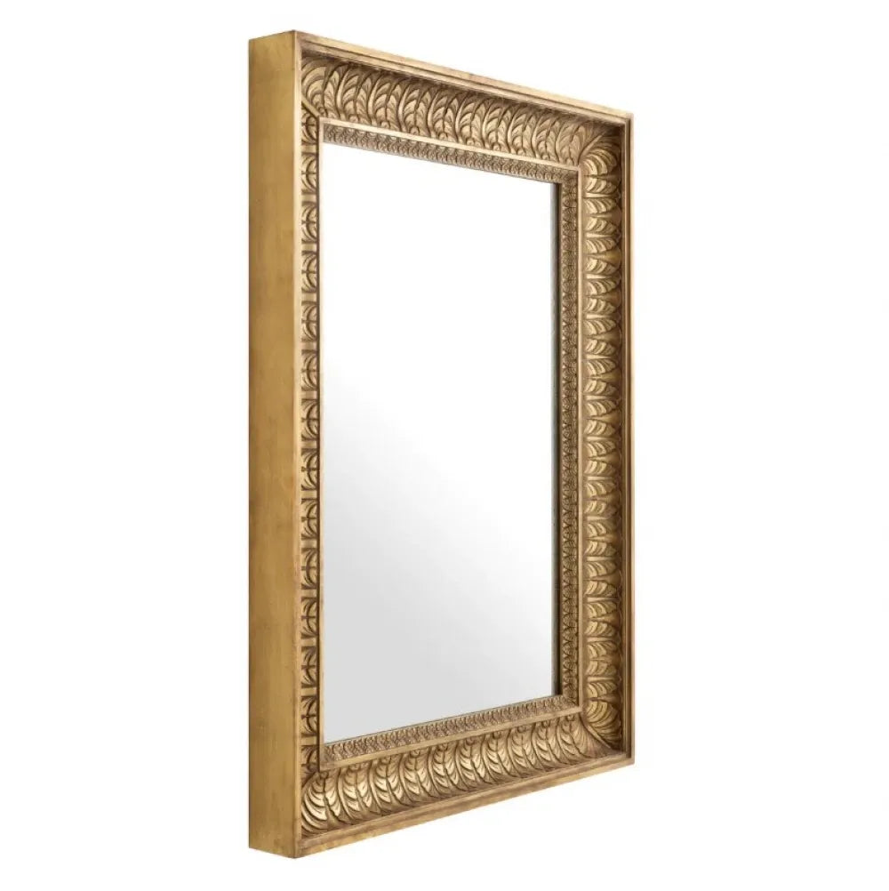 Oglinda cu rama din Lemn/Metal Auriu L77xH102.5cm Sahure M Eichholtz