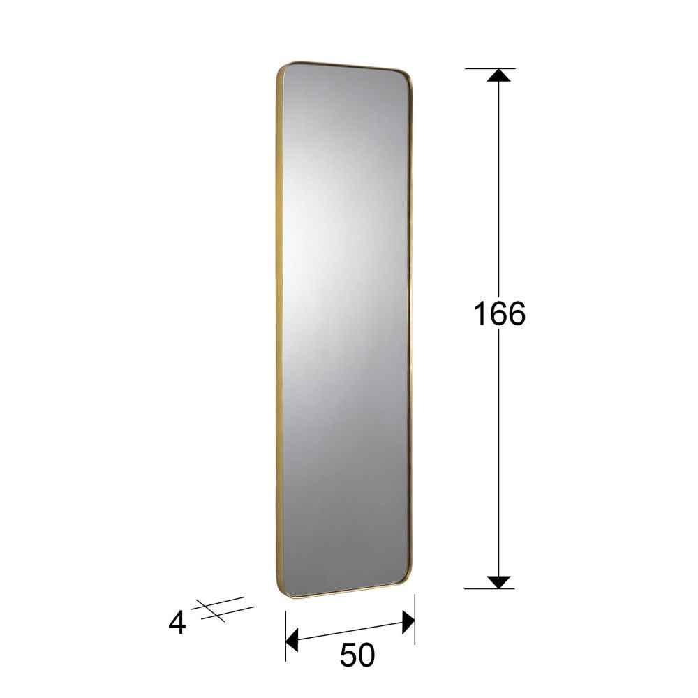 Oglinda Dreptunghiulara cu rama din MDF Auriu Orio H166xL50cm