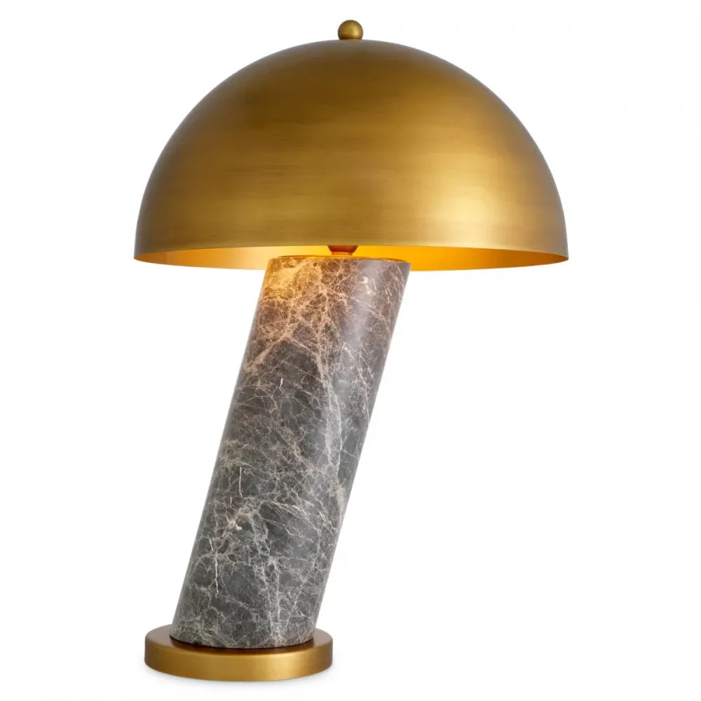Veioza din Marmura/Metal Gri/Alama si Metal Alama H74xD50cm Daniel Eichholtz