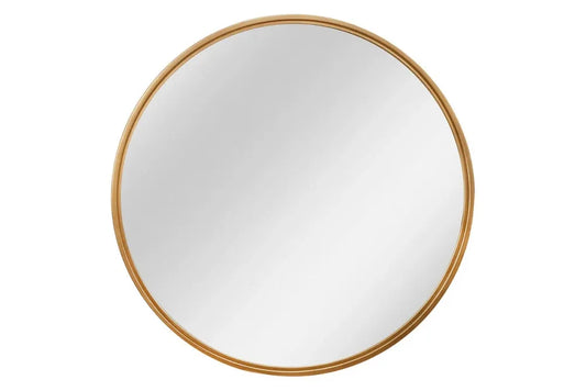 Oglinda cu rama din Metal Auriu D58cm Portrait
