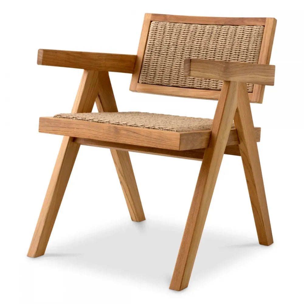 Scaun de exterior din Lemn de tec Maro si Polietilena Maro H78xL56xA65.5cm Kristo Eichholtz