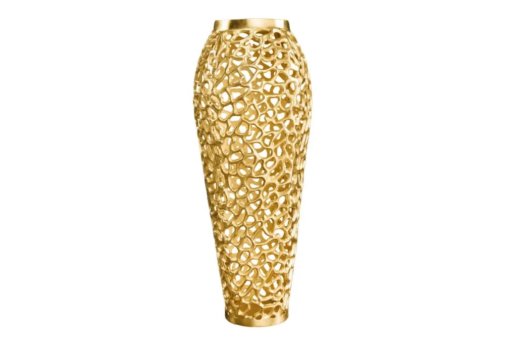 Vaza decorativa din Metal Auriu H64xL26cm Abstract Leaf