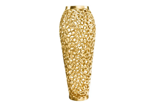 Vaza decorativa din Metal Auriu H64xL26cm Abstract Leaf