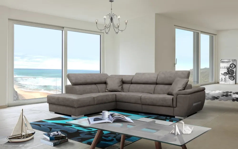 Coltar customizabil cu recliner in forma de L 300cm Quebec