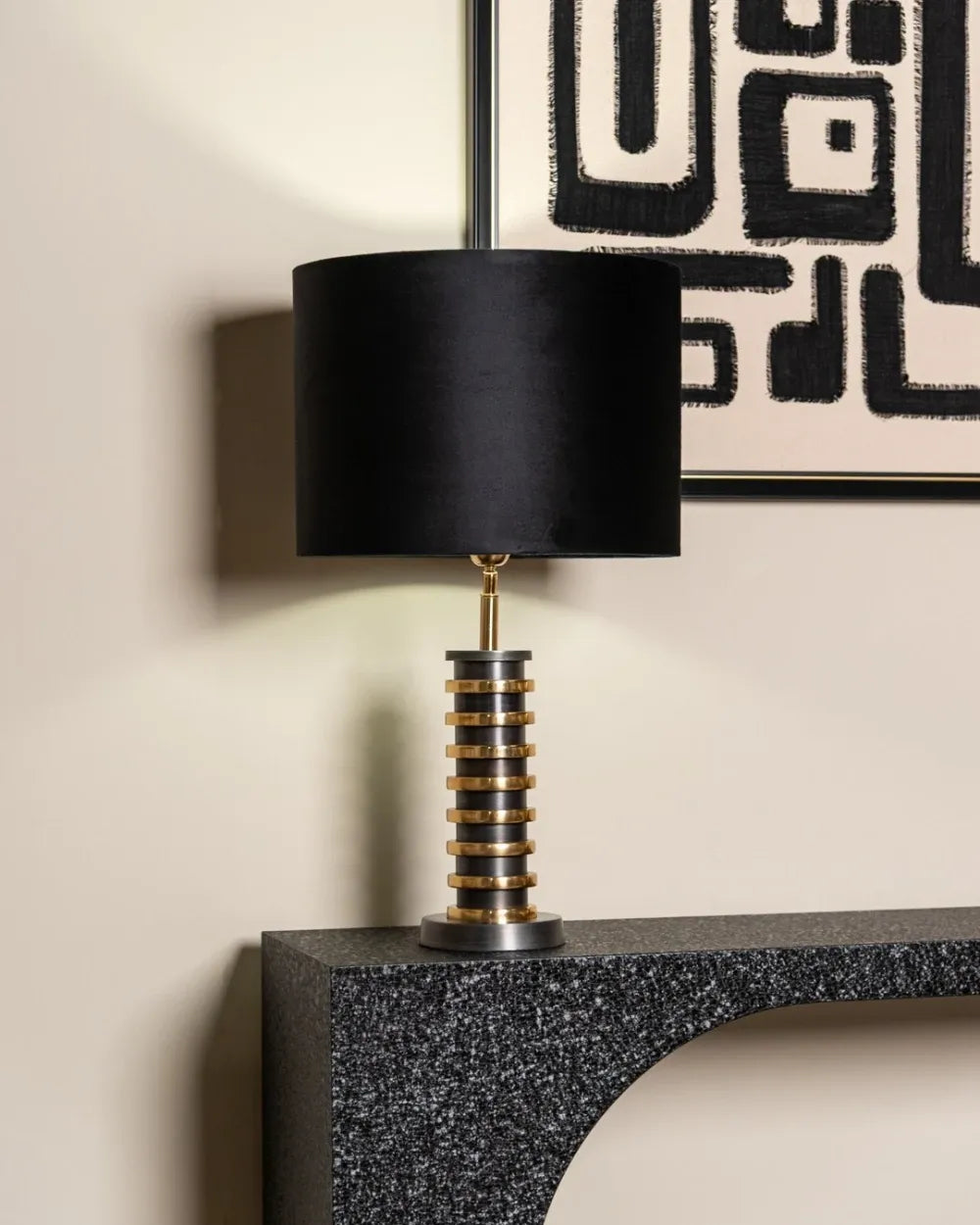 Tablou din MDF|Stofa|Polistiren Alb/Negru L105xH105cm Shanita