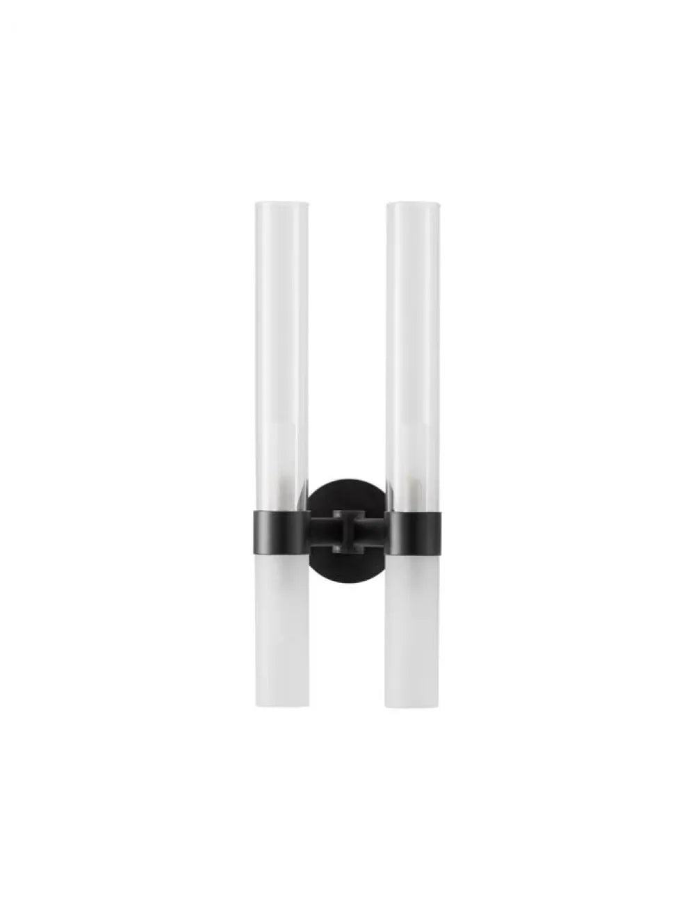 Aplica de perete structura din Metal Negru si abajur din Sticla Transparent/Alb H46.5xL17.5cm IP20 CENTURY