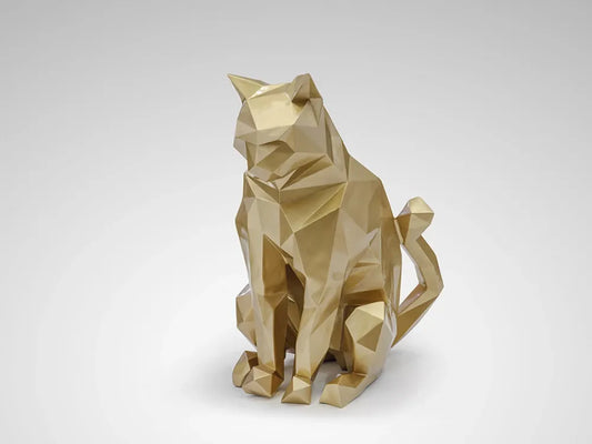 Figurina decorativa din Fibra de sticla/Poliester Auriu L55xH98cm Future Cat