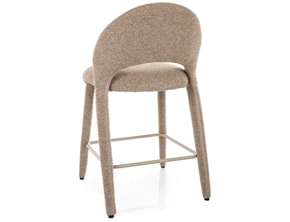 Scaun de insula din Stofa Bej si Metal Bej H90xL50xA52cm Flo