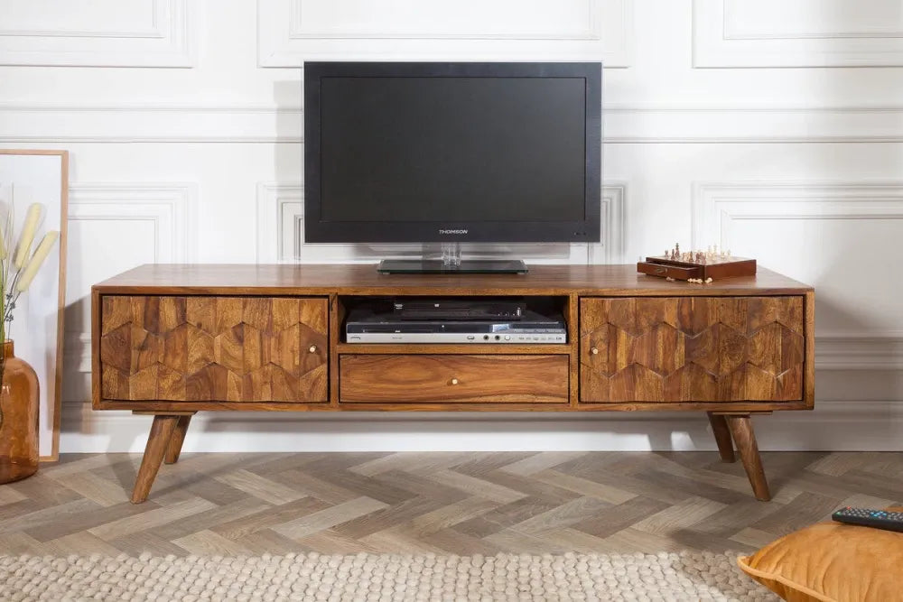 Comoda TV din Lemn de sheesham Maro L140xH45cm MYSTIC LIVING