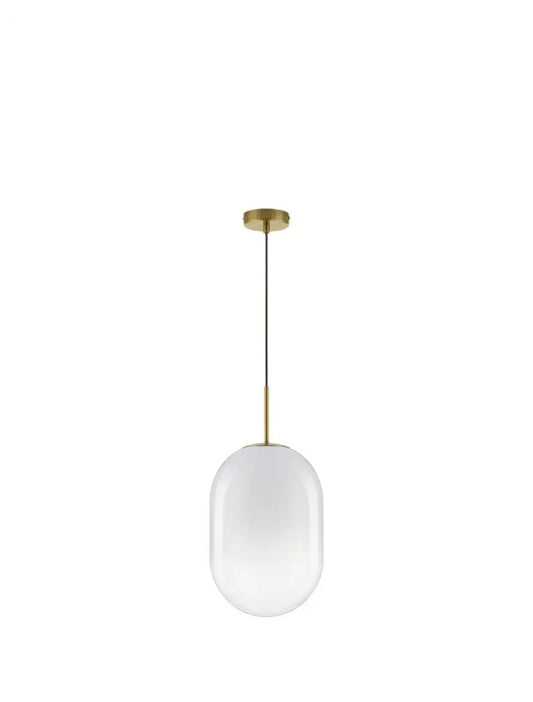 Pendul structura din Metal Auriu si abajur din Sticla Alb H120xL24cm IP20 CHRYSI