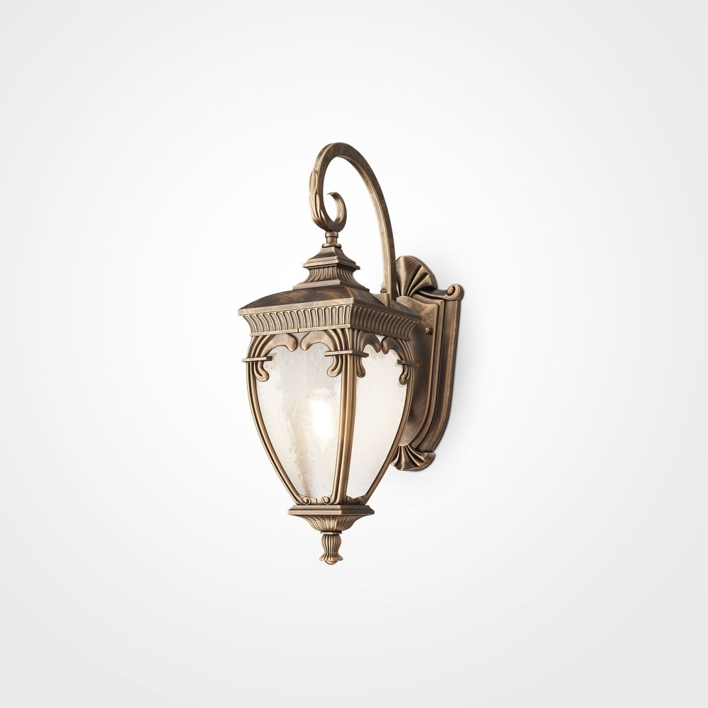 Aplica de perete Aluminiu si Sticla Auriu antichizat/Transparent D15xH48cm Fleur
