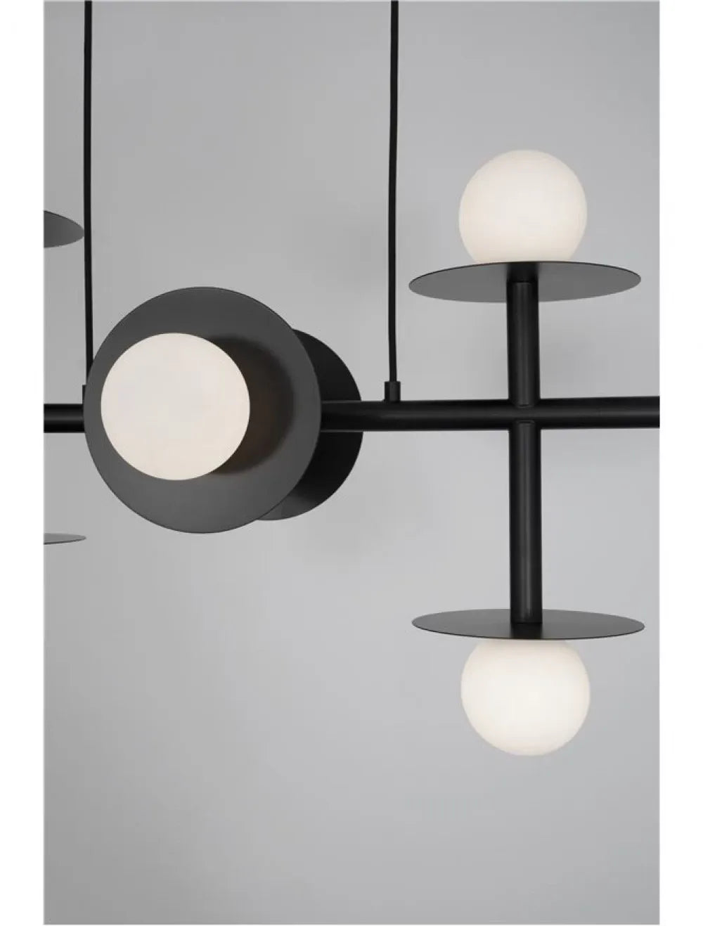 Lustra structura din Metal Negru si abajur din Sticla Alb H135xL109cm IP20 PIELO