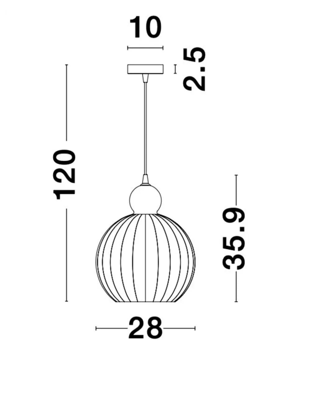 Pendul structura din Aluminiu Argintiu si abajur din Sticla Alb H120xL28cm IP20 ODELL