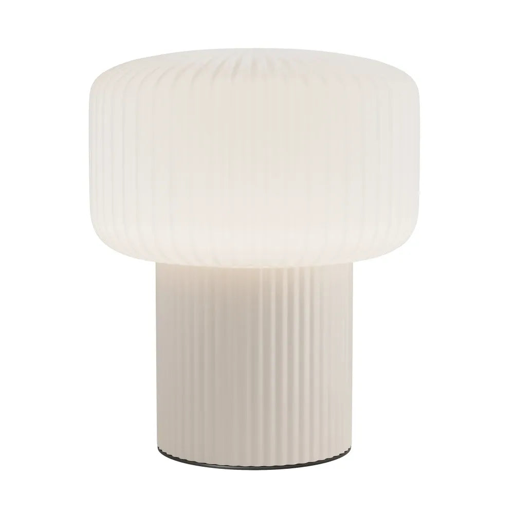 Veioza din Ceramica Bej si Sticla Alb H19xD16cm Omaggio