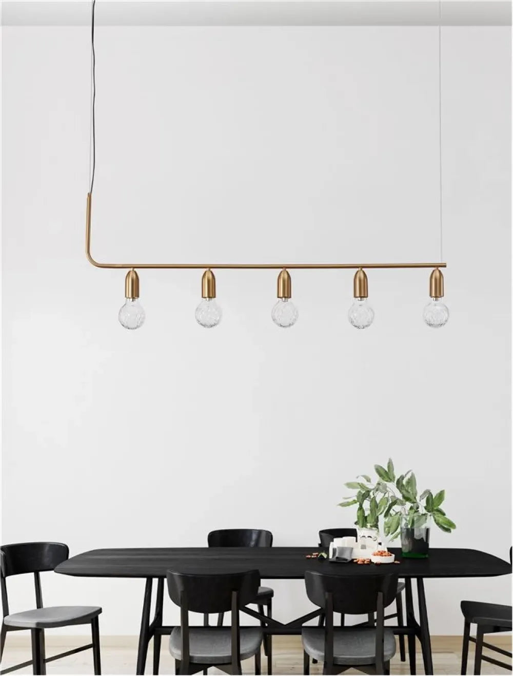 Lustra structura din Metal Alama si abajur din Sticla Transparent H120xL128cm IP20 VEDA