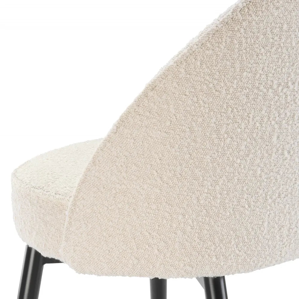 Set 2 scaune tapitat cu Stofa boucle Crem cu picioare din Metal Negru/Auriu H83xL55xA64cm Cooper Eichholtz