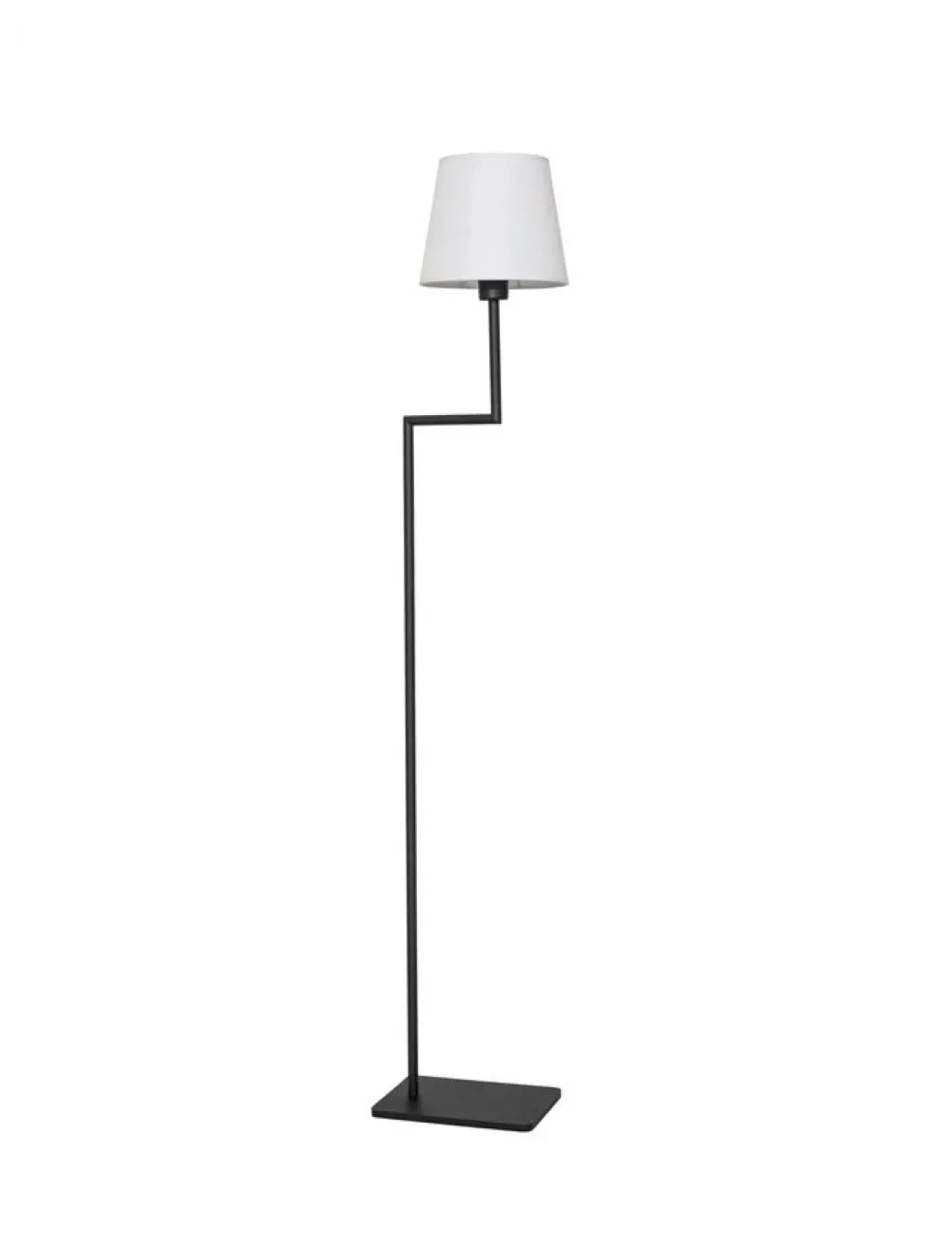 Lampa de podea structura din Aluminiu Negru si abajur din Textil Alb H150xL35cm IP20 SAVONA