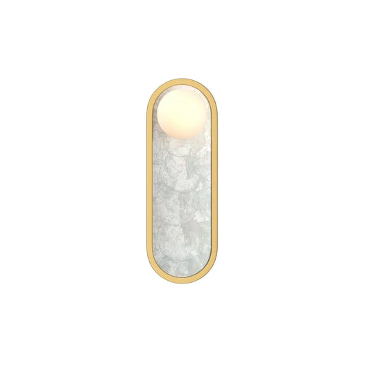 Aplica de perete din Aluminiu Alama si Sticla Alb H33xL12.8cm Blink
